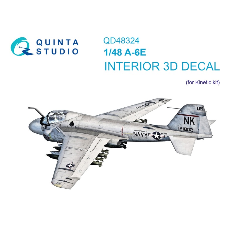 Quinta Studio QD48324 - 1/48 A-6E 3D-Printed & coloured Interior on decal paper (Kinetic)