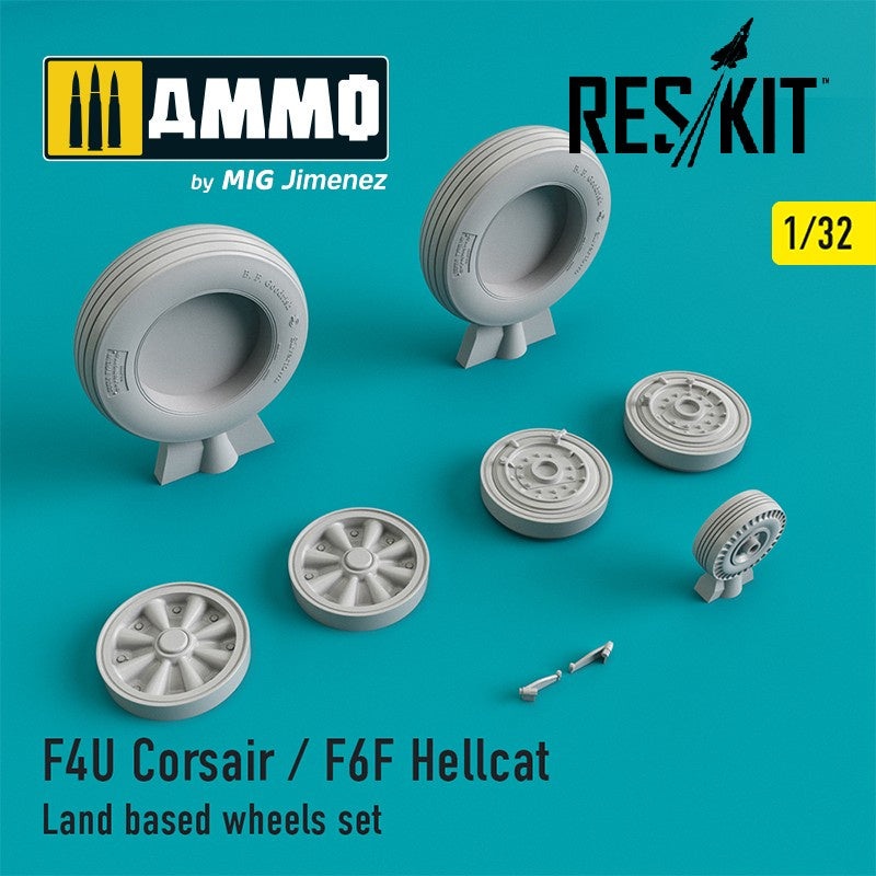 Reskit - 1/32 F4U Corsair / F6F Hellcat Land Based Wheels Set (RS32-0105)