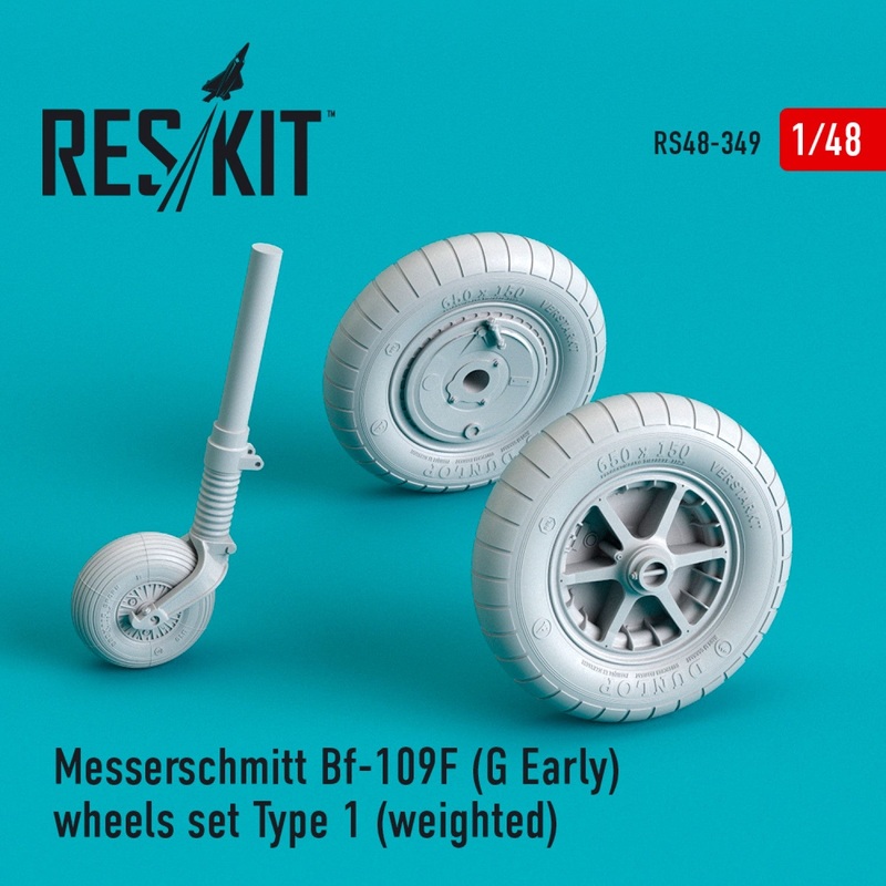 Reskit - 1/48 Messerschmitt Bf-109F (G Early) Wheels Set Type 1 (weighted) (RS48-0349)
