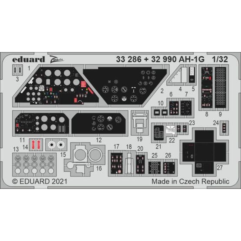 Eduard - 1/32 AH-1G (Color photo-etched)(for ICM) 32990