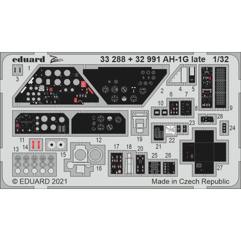 Eduard - 1/32 AH-1G late (Color photo-etched)(for ICM) 32991