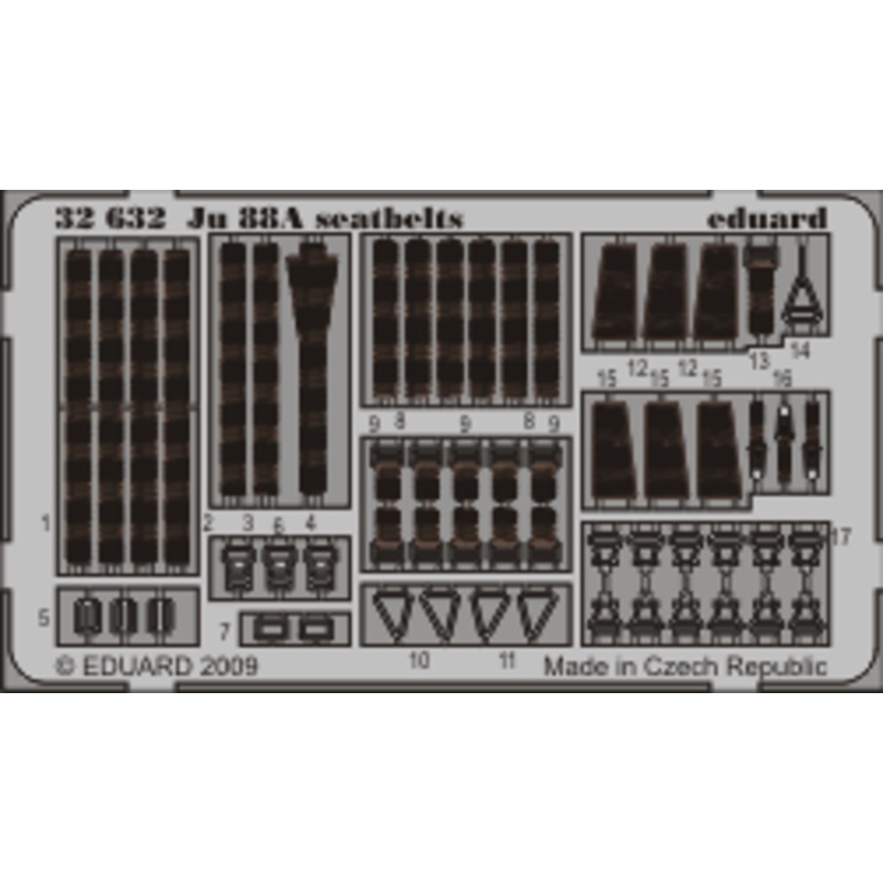 Eduard - 1/32 Ju 88A Seatbelts (Photo-etched) (for Revell) 32632
