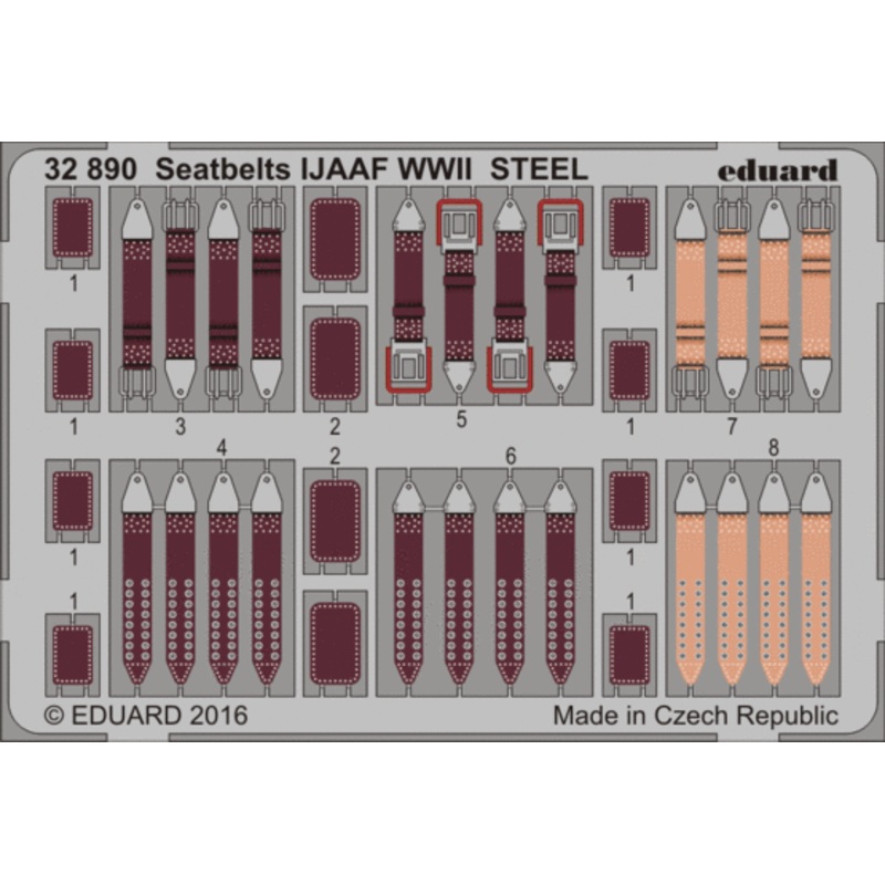Eduard - 1/32 Seatbelts IJAAF WWII STEEL (Color photo-etched) 32890