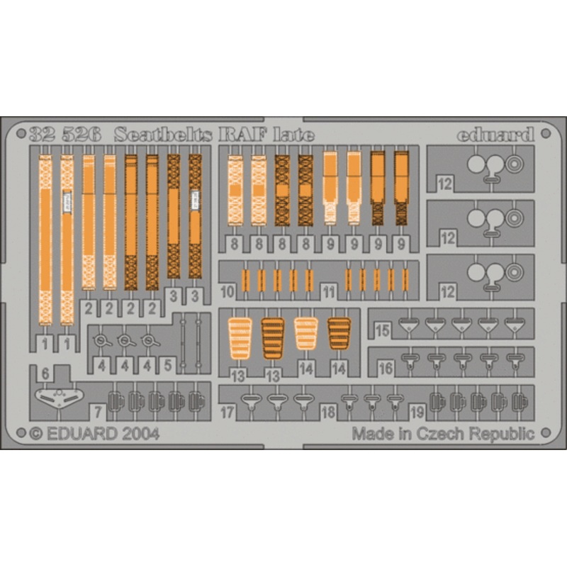 Eduard - 1/32 Seatbelts RAF late  (Color photo-etched) 32526