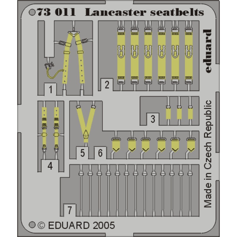 Eduard - 1/72 Lancaster Seatbelts (Color photo-etched) 73011