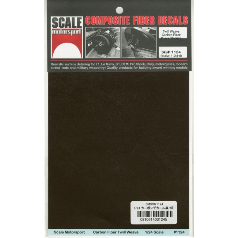 Scale Motorsport - Carbon Fiber Decal - Twill Weave Black on Bronze Met. 1/24th (1124)