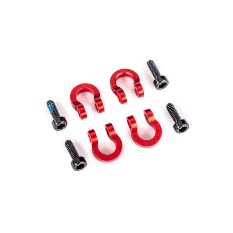 Traxxas - 9734R - Bumper D-rings Front or Rear (Red-anodized x4) (TRX-4M)