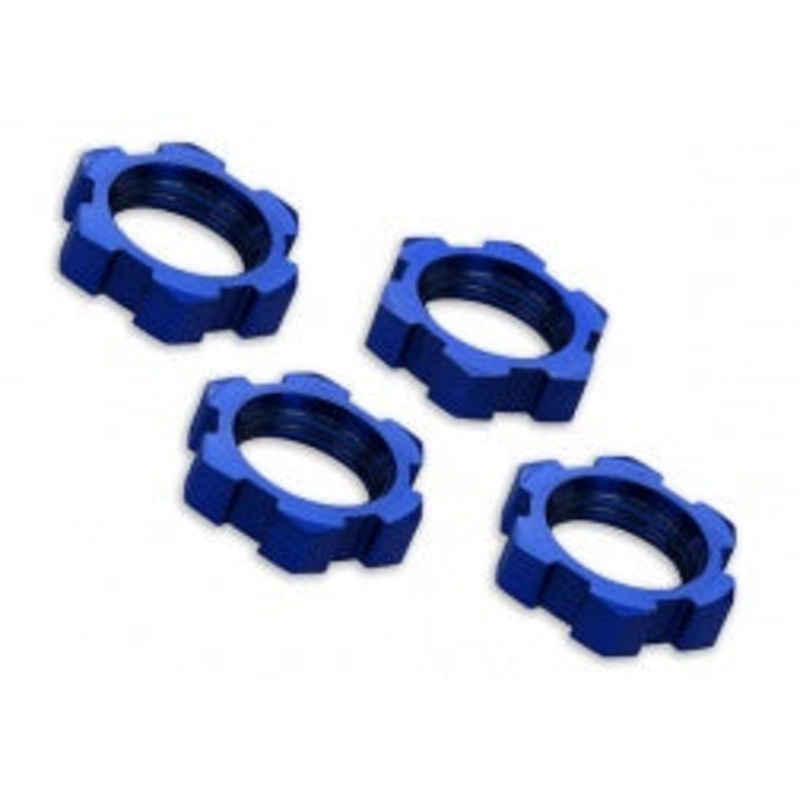 Traxxas - 7758 - Wheel Nuts - Splined 17mm (Blue) (4) (X-MX)
