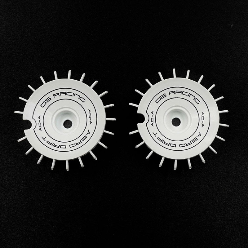 DS Racing - Aero Drift Element Wheel Cover Slope White / Black Font For 1/10  Scale (2 pcs)