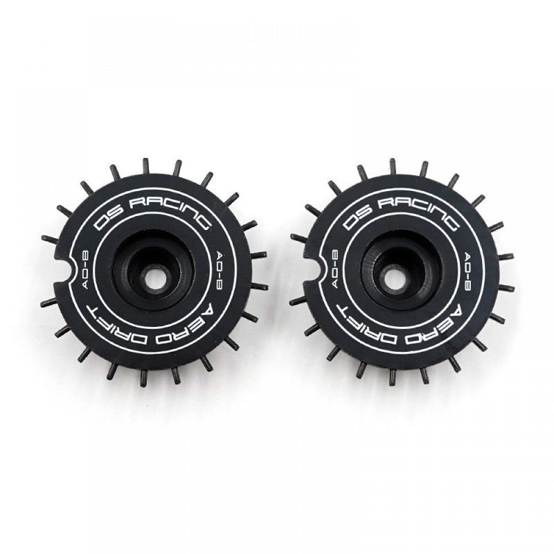 DS Racing - Aero Drift Wheel Cover Flat Black / White Font for 1/10 Scale (2 pcs)