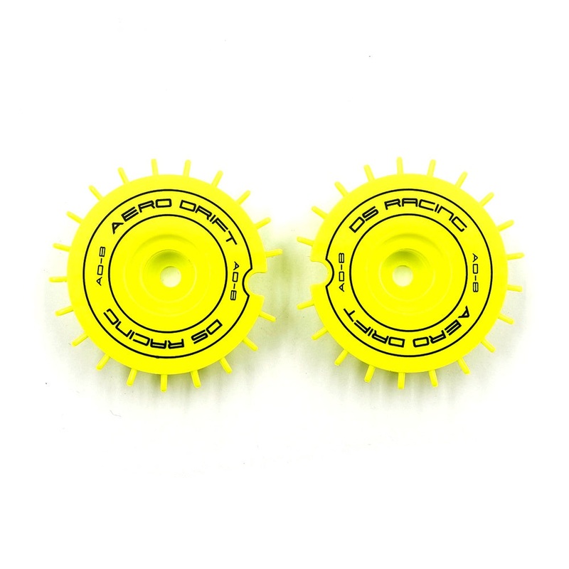 DS Racing - Aero Drift Wheel Cover Flat Flu Lime / Black Font for 1/10 Scale (2 pcs)