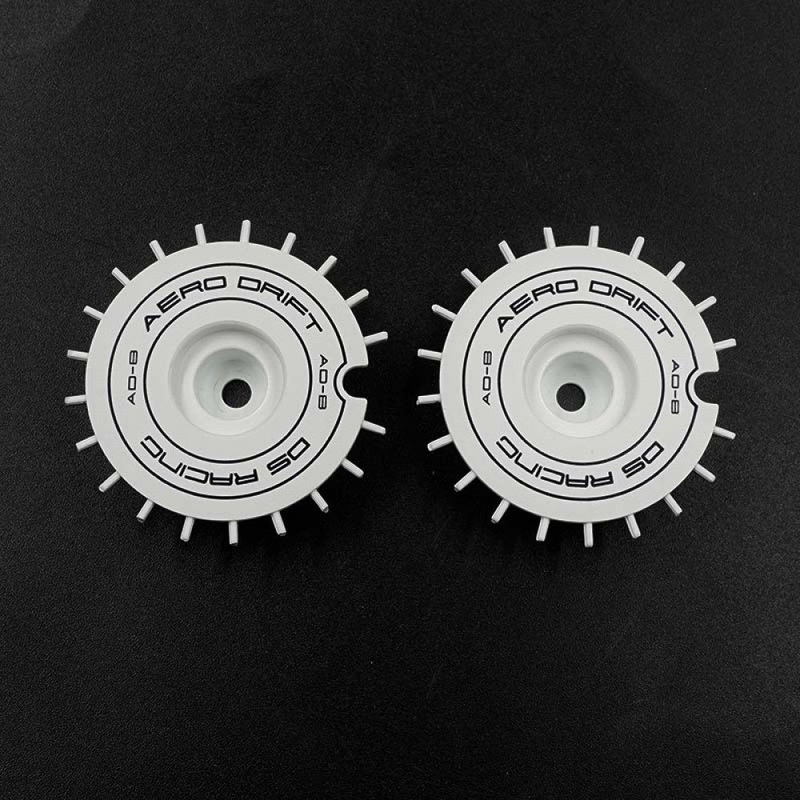 DS Racing - Aero Drift Wheel Cover Flat White / Black Font for 1/10 Scale (2pcs)