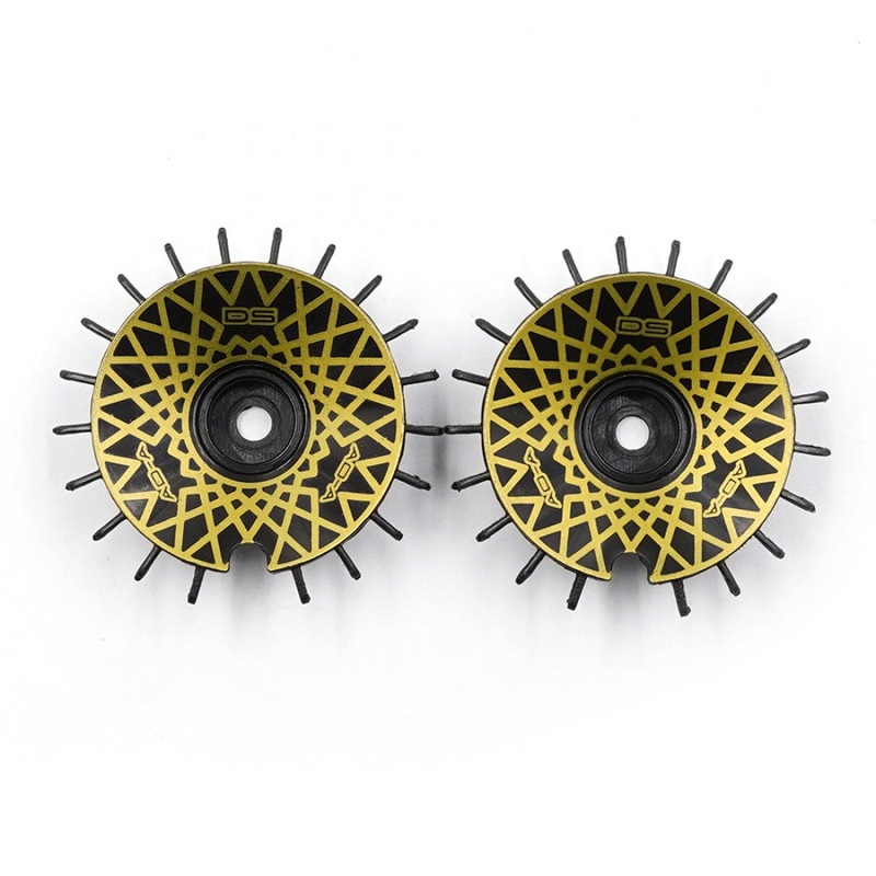 DS Racing - Aero Drift Wheel Cover Slope Black / Gold Mesh for 1/10 Scale (2 pcs)