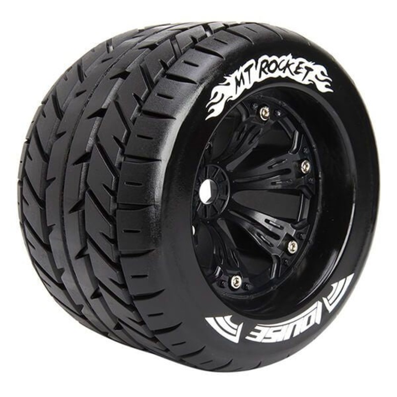 Louise -MT-Rocket 1/8 3.8" Monster Truck Tires Sport (Mounted) (Blk) (2)