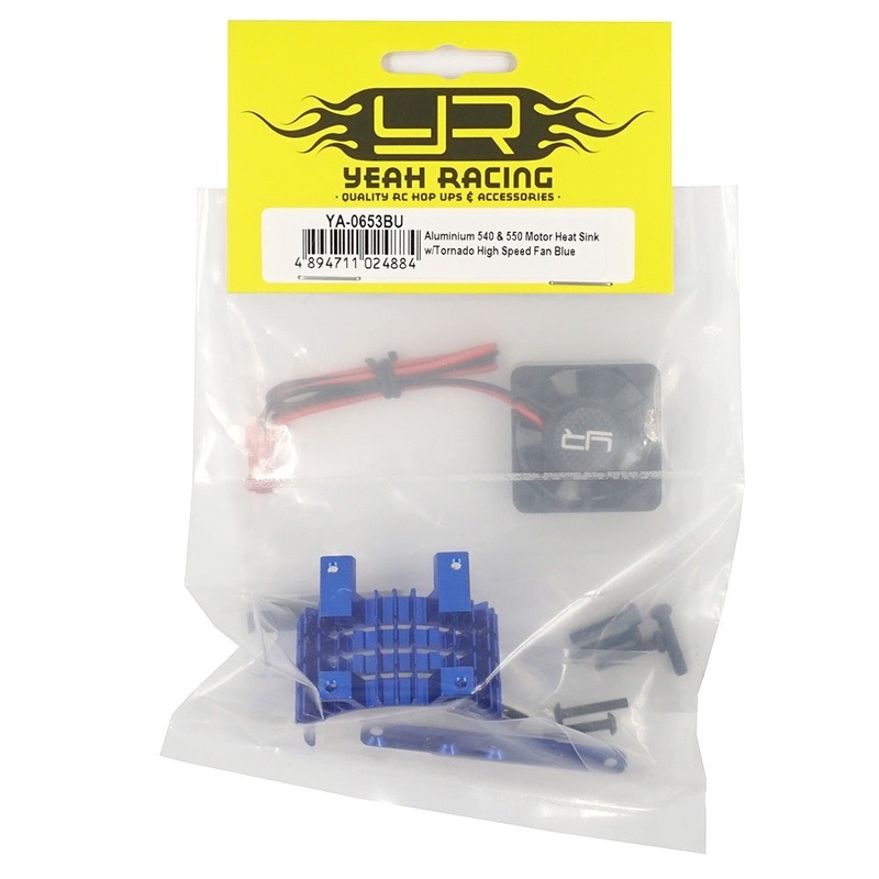 Yeah Racing - Aluminum 540/550 Motor Heatsink w/Tornado High Speed Fan Blue