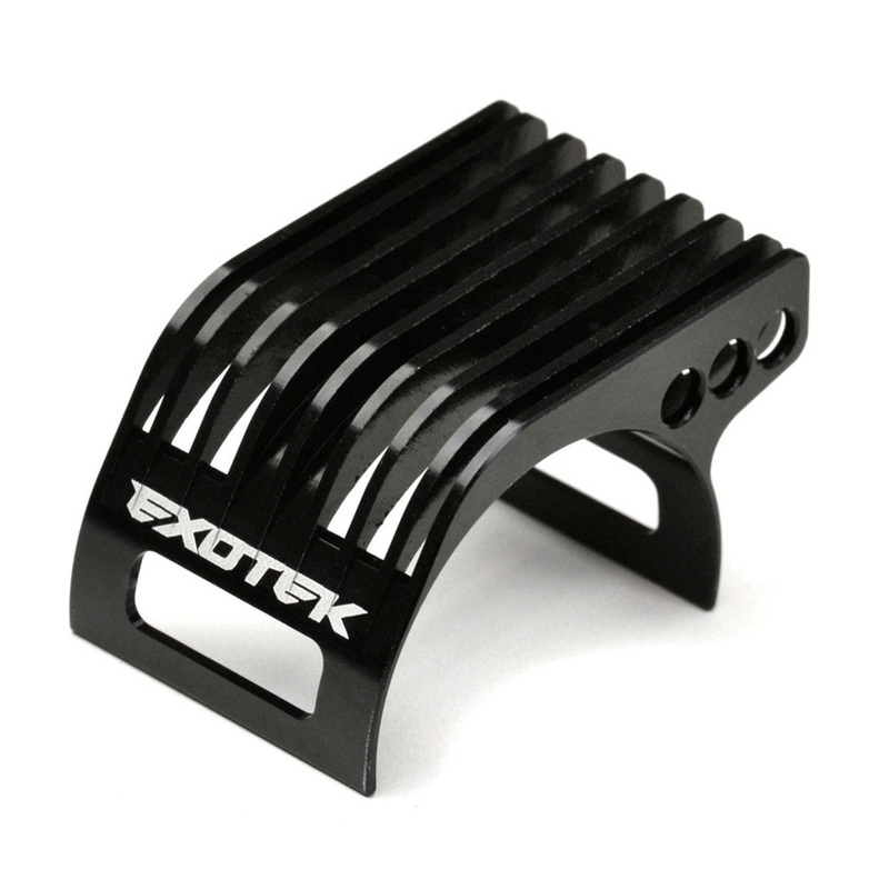 Exotek Racing - Motor Heat Sink Aluminum Aero Heatsink Clip Black For 1/10 1/12 RC Pan Car