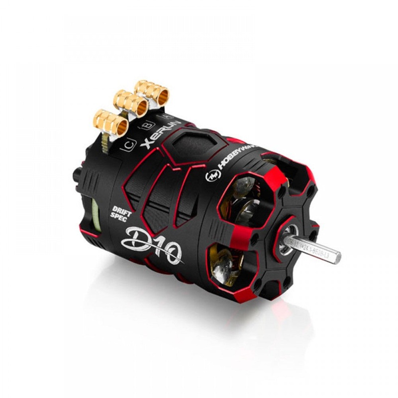Hobbywing - XERUN D10 10.5T 4600KV Drift Brushless Sensored 540 Motor Red For 1/10 RC Drift