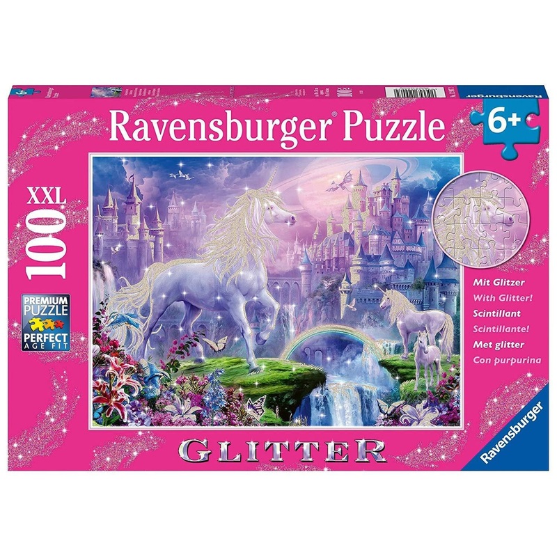 Ravensburger - Unicorn Kingdom (100pcs) XXL Glitter Puzzle