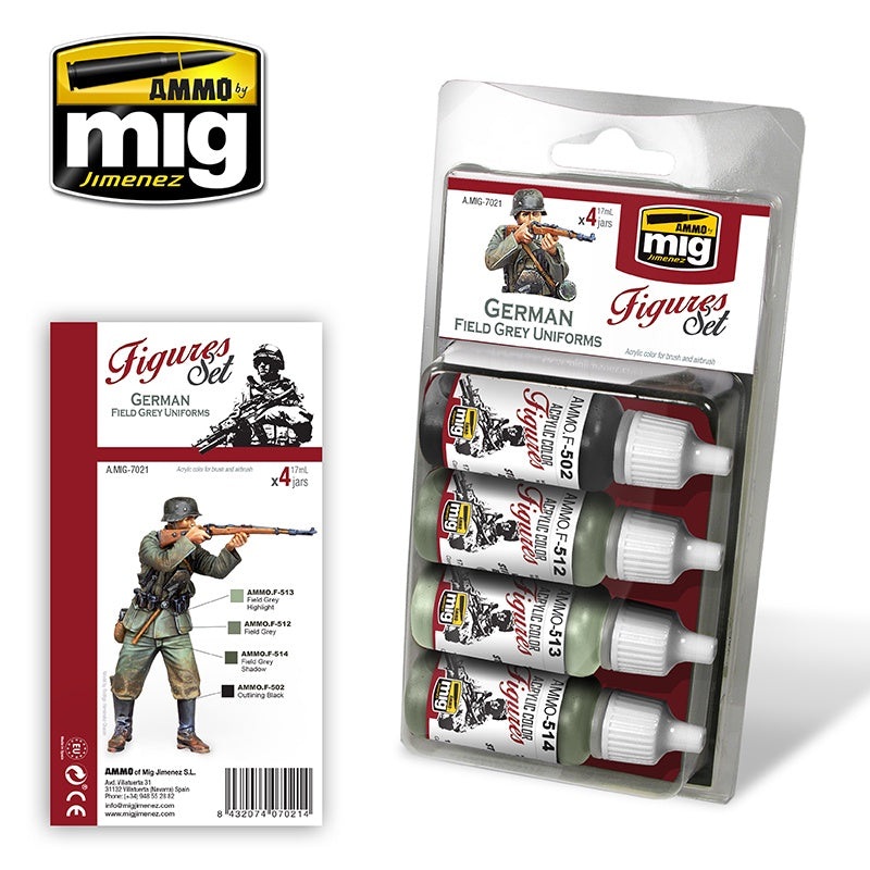 AMMO - 7021 German Field Grey Uniforms (Paint Set)