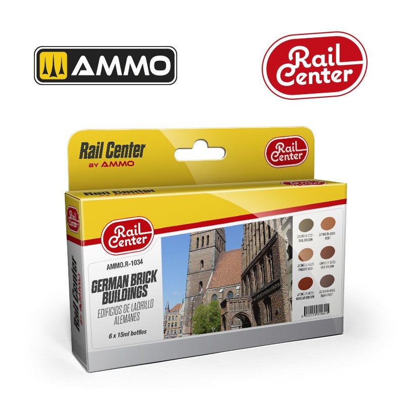 AMMO - R-1034 Rail Center - German Brick Buildings (Paint Sets)