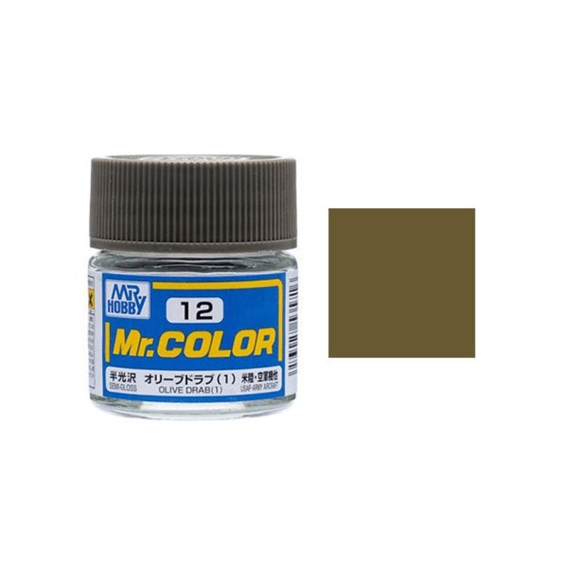 Mr.Color - C12 Olive Drab (1) (Semi-Gloss) (10ml)
