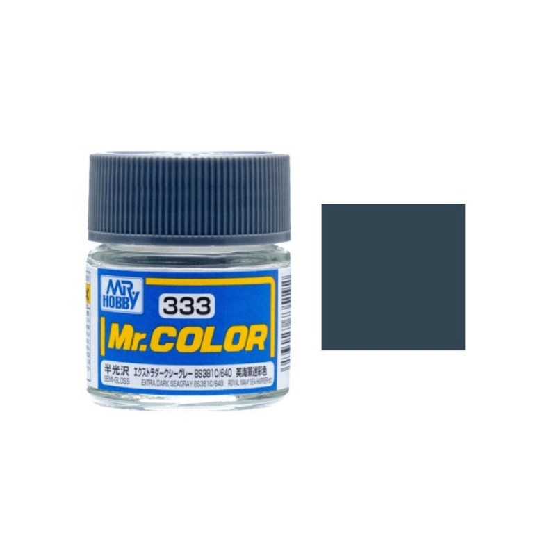 Mr.Color - C333 Extra Dark Sea Grey BS381C/640 (Semi-Gloss) (10ml)