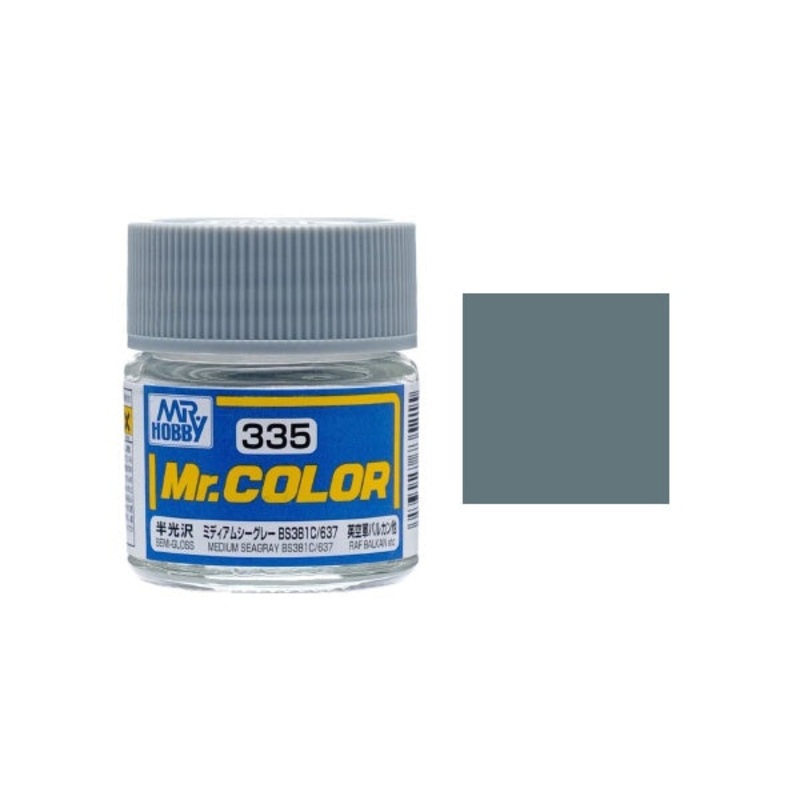 Mr.Color - C335 Medium Sea Grey BS381C/637 (Semi-Gloss) (10ml)