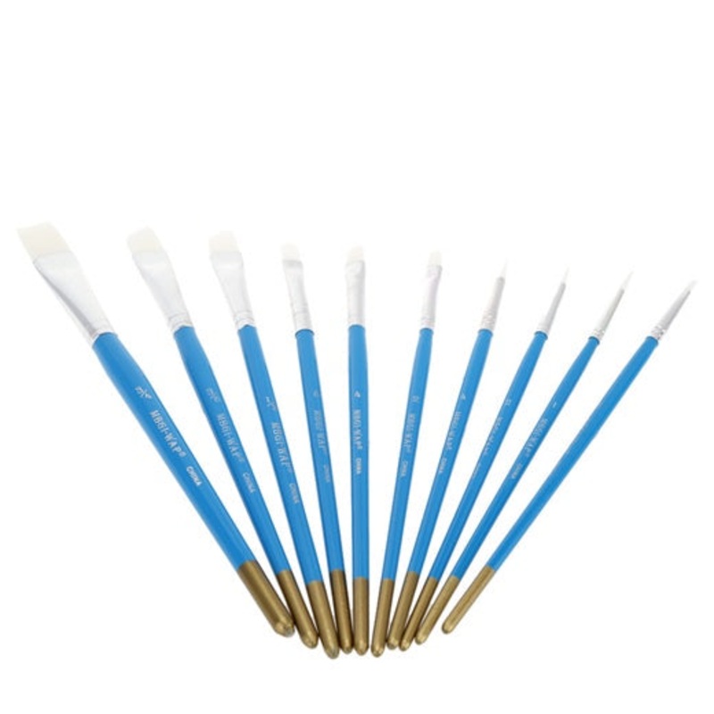 ArtBoard - Nylon Brush Set Flat 3pcs (White)