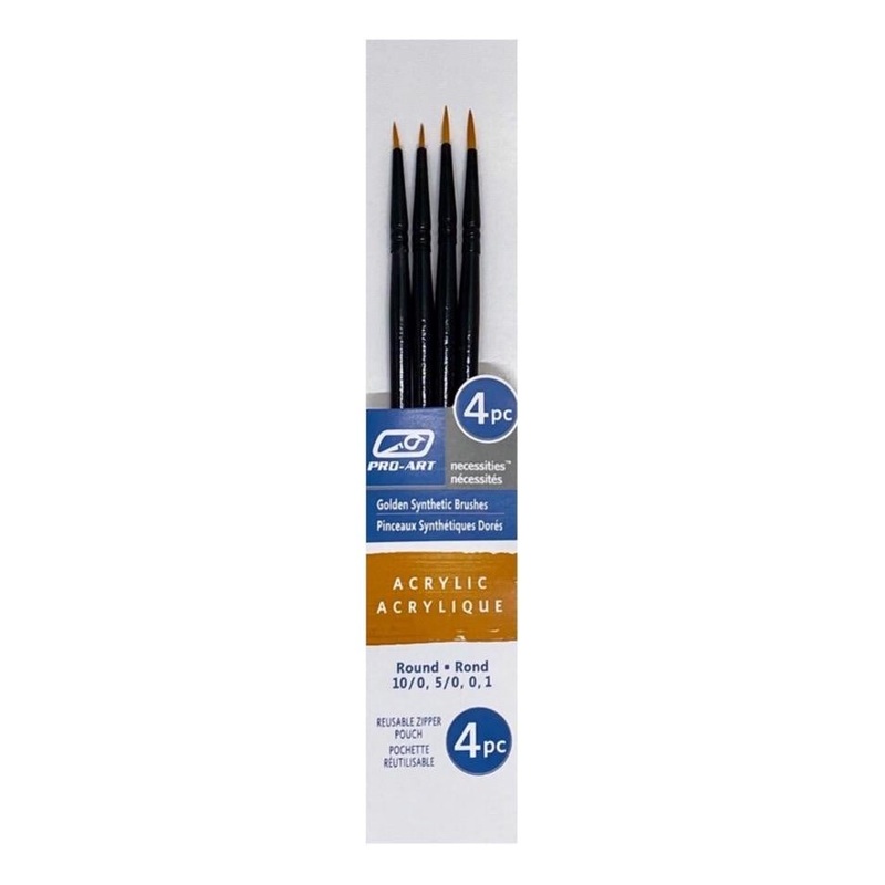 PRO-ART - Acrylic Brush Set 4pc Golden Taklon