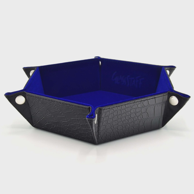 CritStones - Foldable Dice Tray - Dragon Skin Edition - Blue