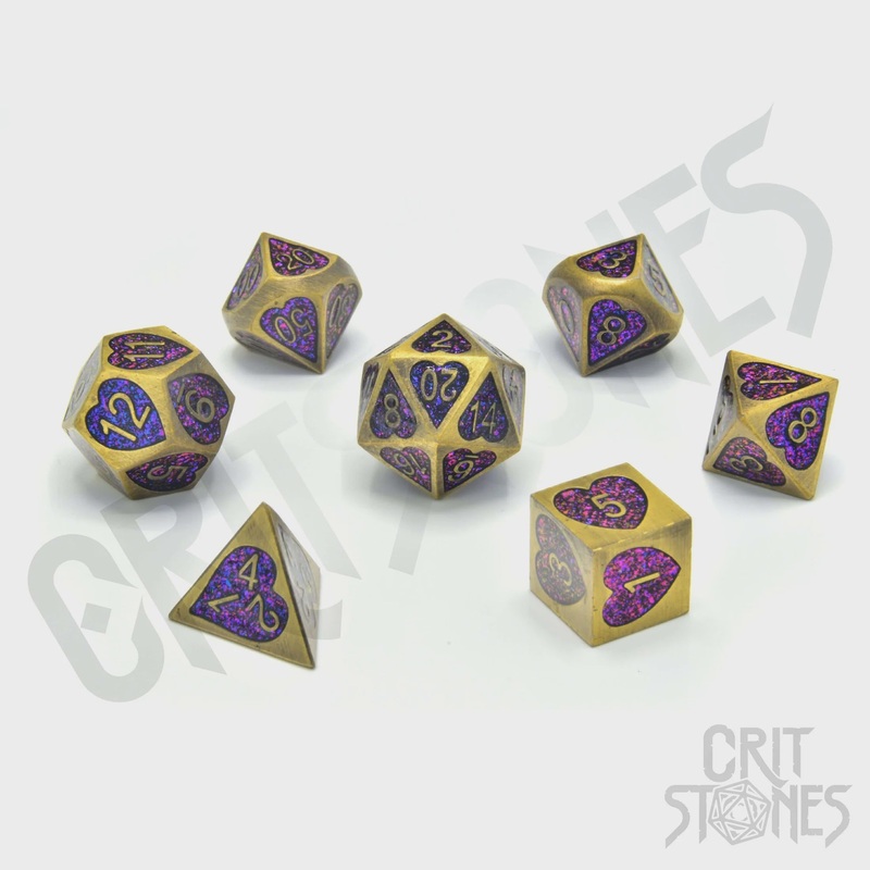 CritStones - Metal RPG Dice Set - Charmheart