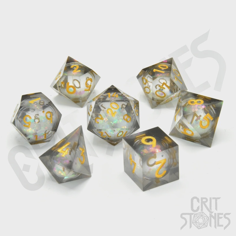 CritStones - Resin RPG Dice Set - Orbeus Liquid Core