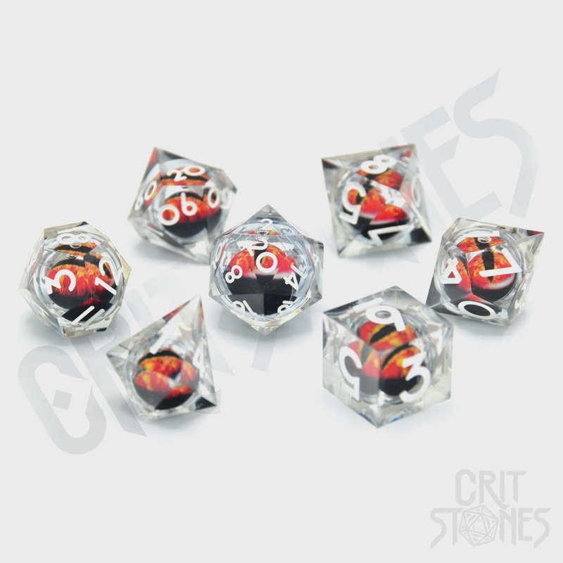 CritStones - Resin RPG Dice Set - Sage Dragon's Gaze Floating Eye