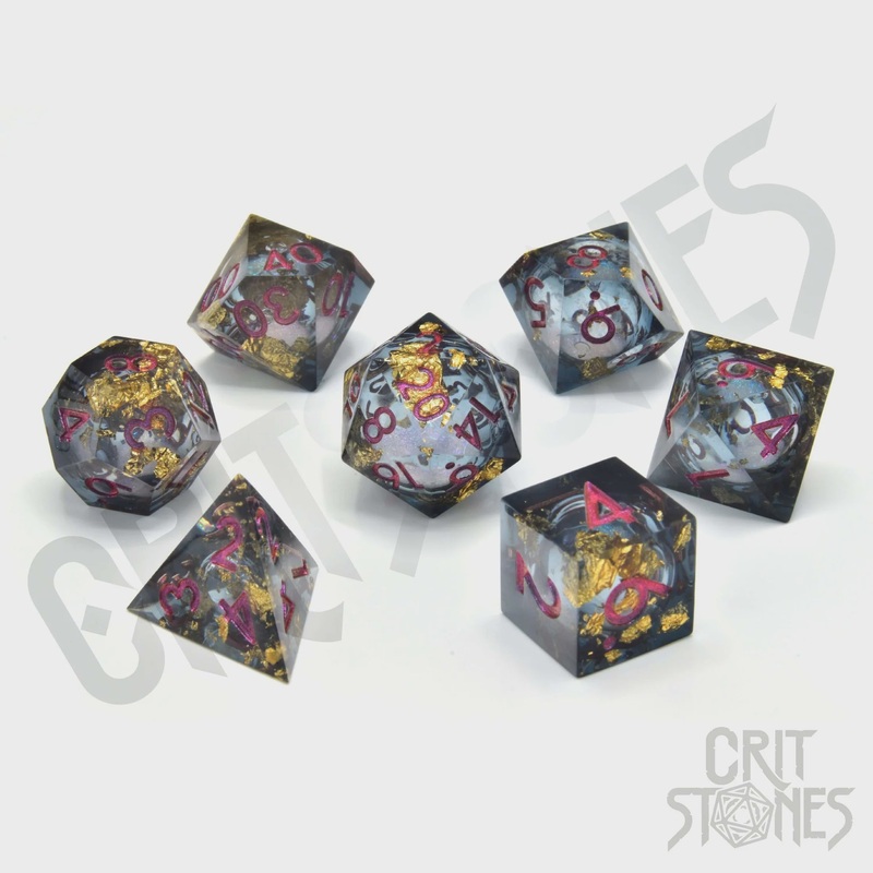 CritStones - Resin RPG Dice Set - Void Vessels (Liquid Core)