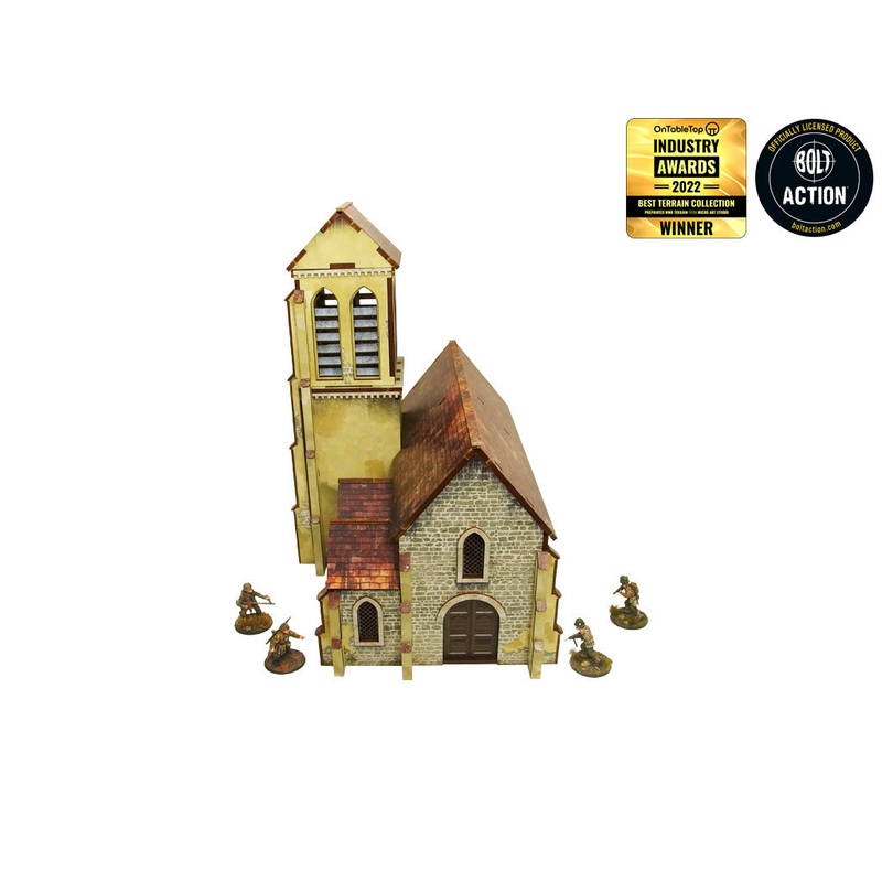Micro Art Studio - WW2 Normandy Church PREPAINTED H00132