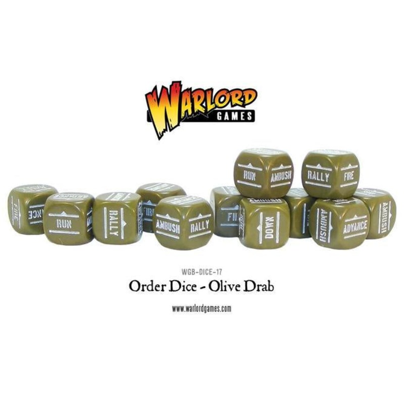 Warlord - Bolt Action Orders Dice - Olive Drab (12)