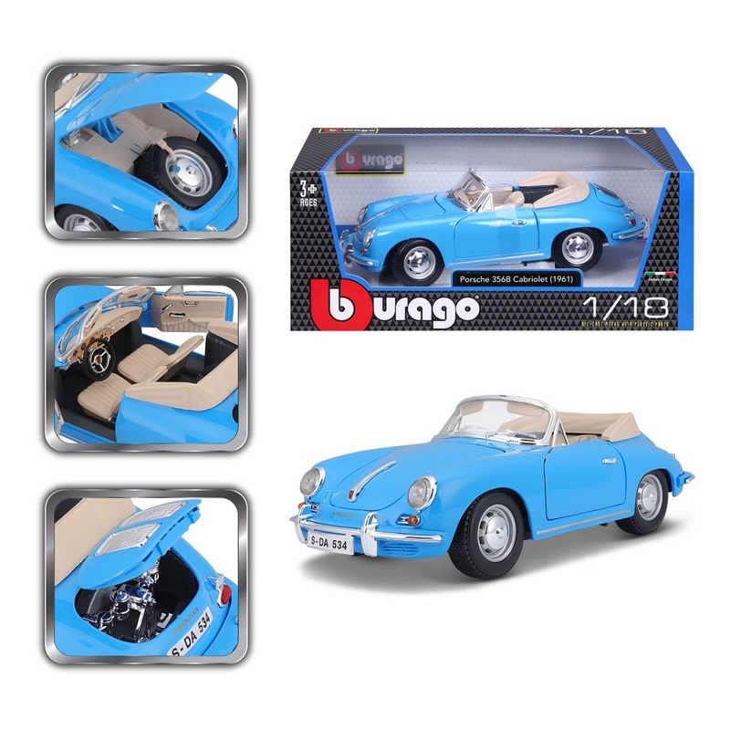 Burago - 1/18 Porsche 356B Cabrio 1961