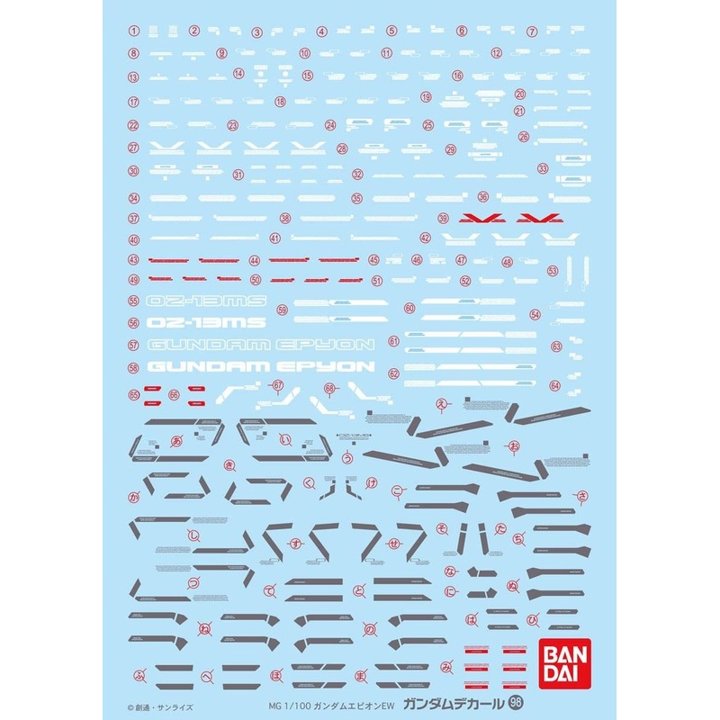 Bandai MG 1/100 Gundam Epyon decals