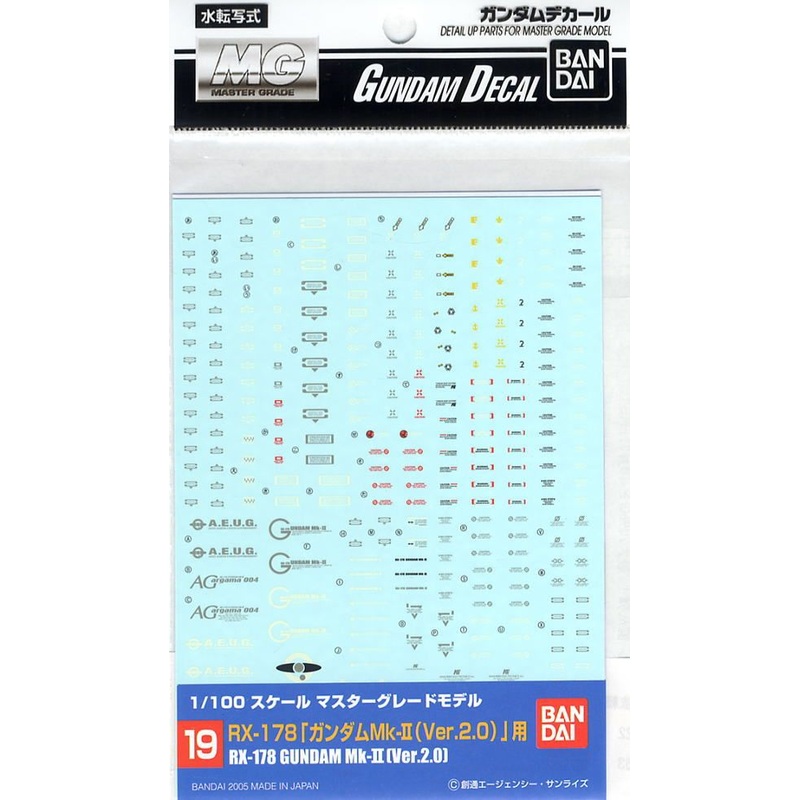Bandai MG 1/100 Gundam Mk II Ver. 2.0 decals