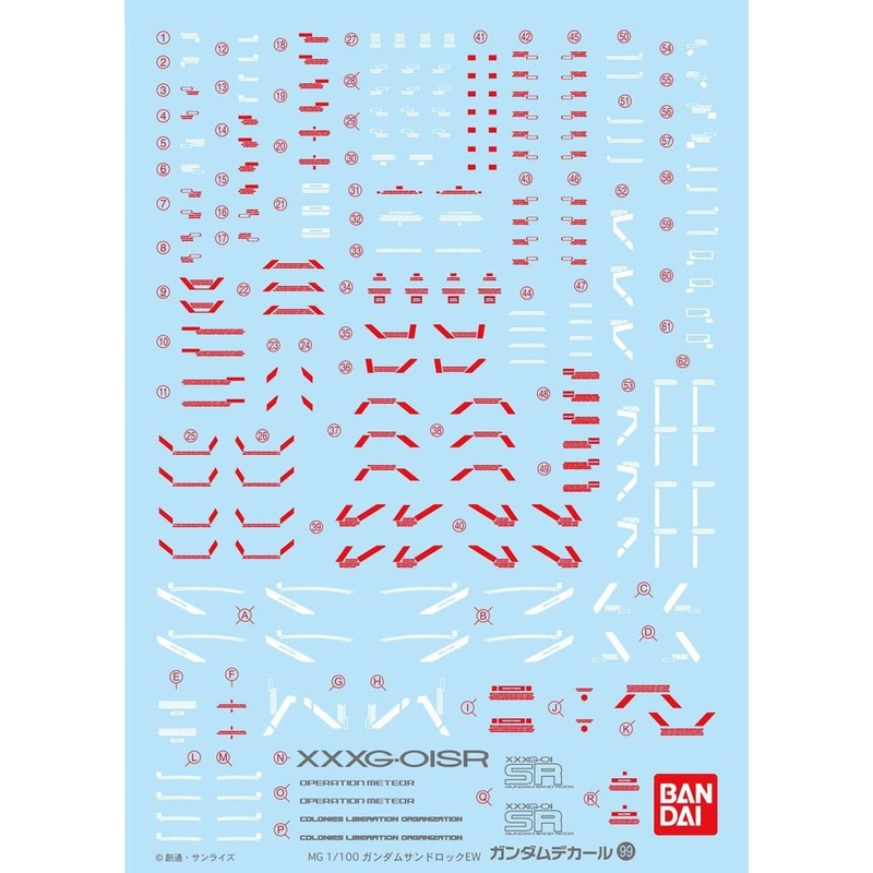 Bandai MG 1/100 Gundam Sandrock EW decals