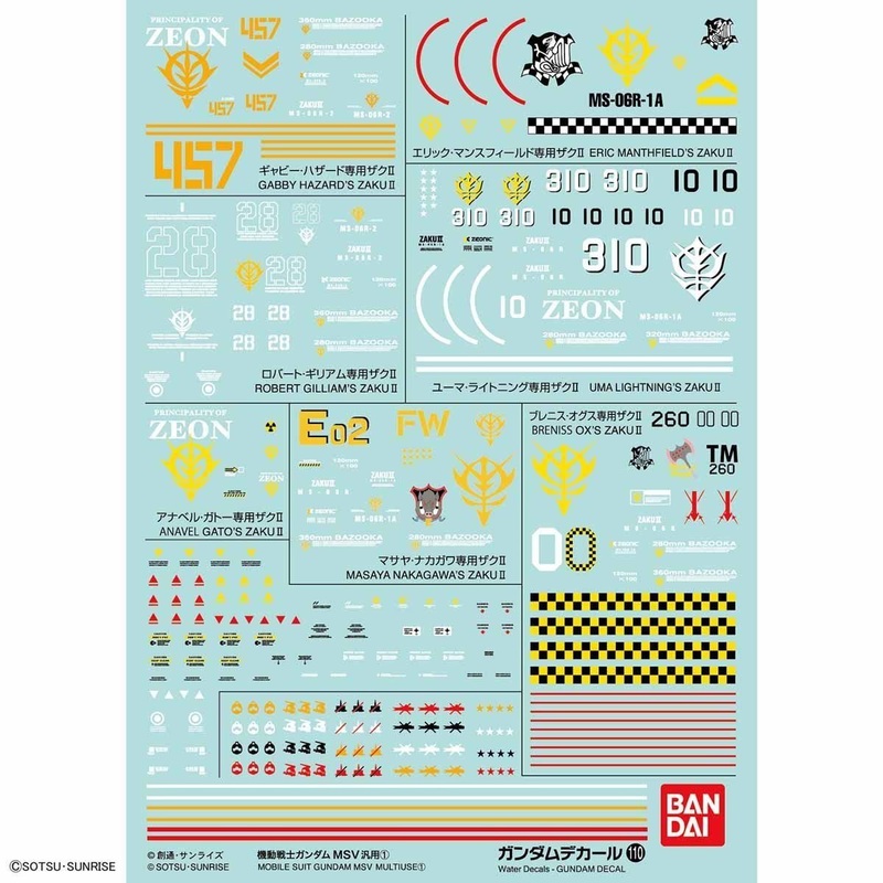 Bandai No.110 Mobile Suit Gundam MSV General Purpose 1 Gundam Decal