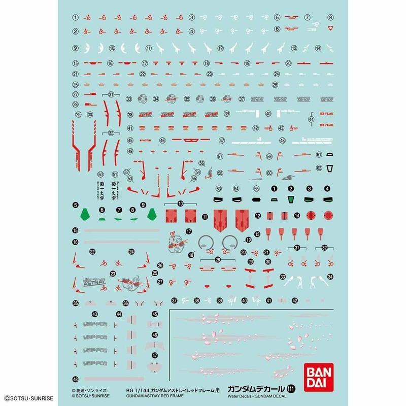 Bandai No.111 RG 1/144 GUNDAM ASTRAY RED FRAME Gundam Decal
