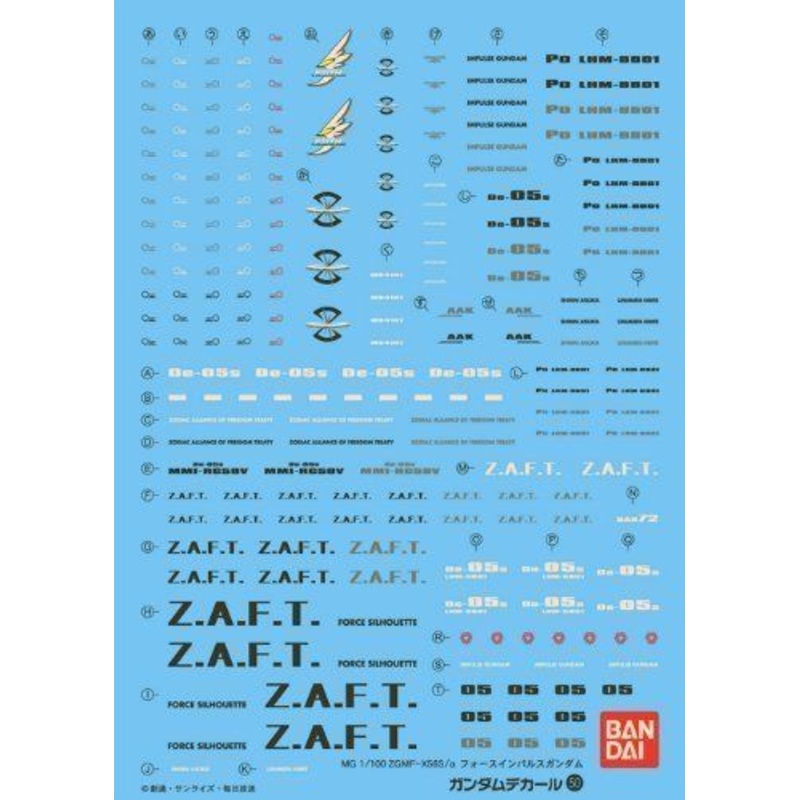 Bandai GD50 MG Force Impulse Gundam Gundam Decal