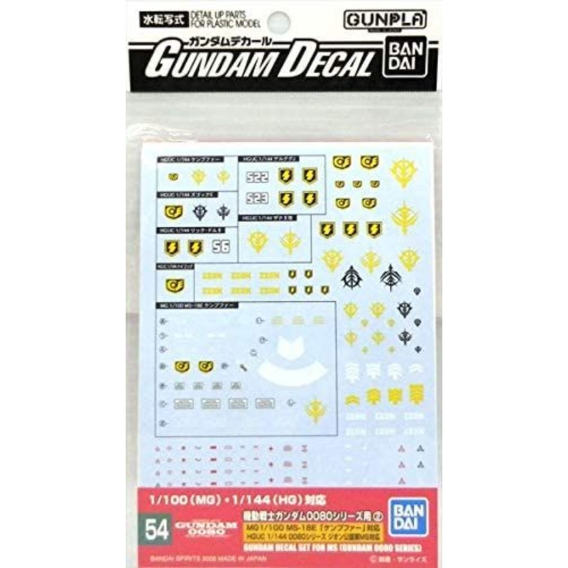 Bandai Gundam Decal (HGUC) for Gundam 0080 Series 2