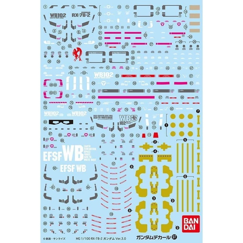 Bandai Gundam Decal (MG) for Gundam Ver.3.0