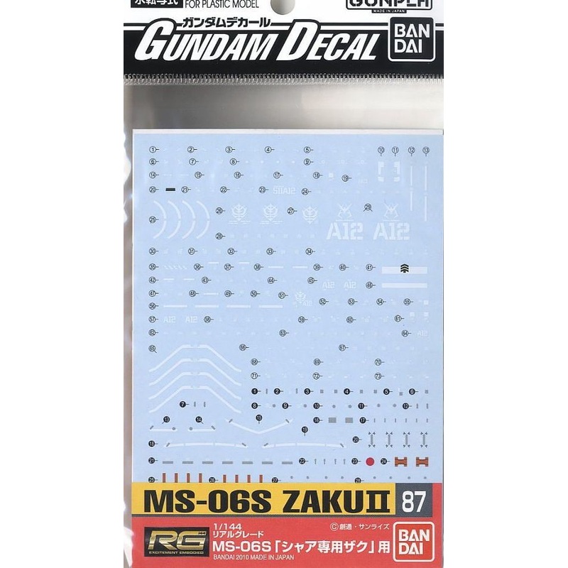 Bandai Gundam Decal (RG) for Char`s Zaku