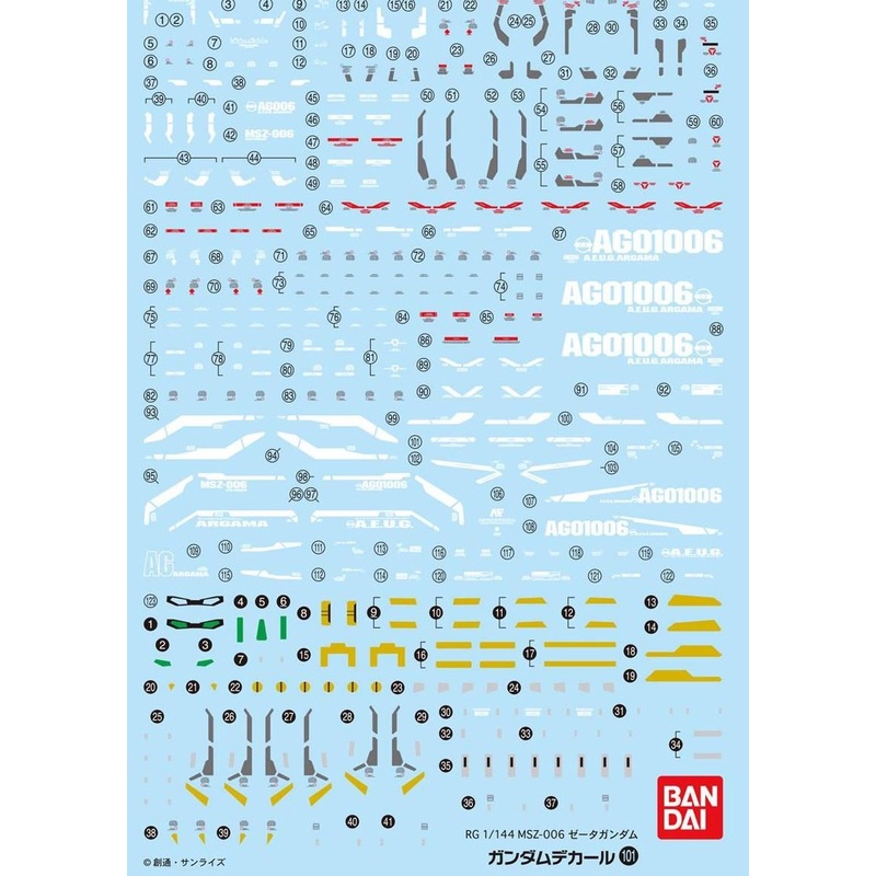 Bandai Gundam Decal (RG) for Z Gundam