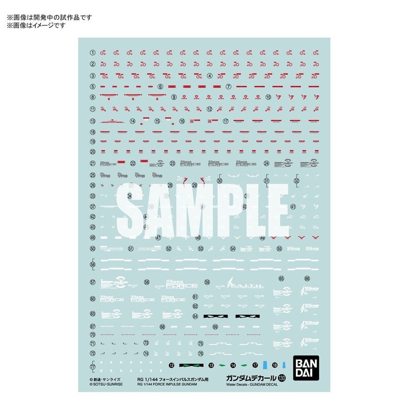 Bandai Gundam Decal (RG) for Force Impulse Gundam