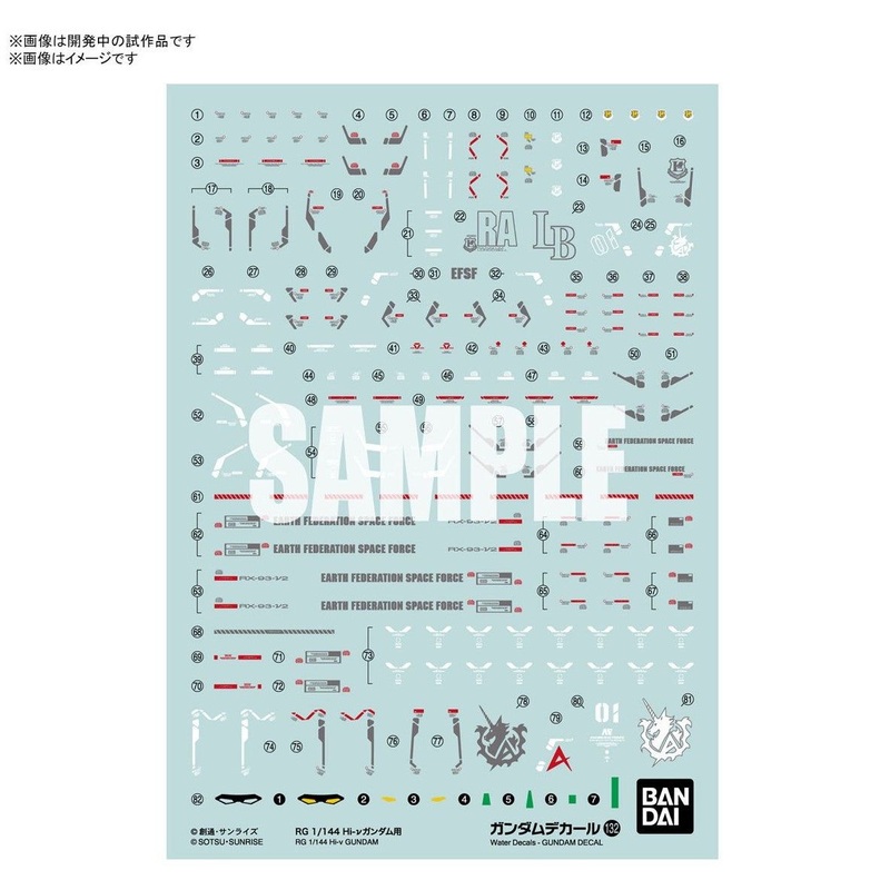 Bandai Gundam Decal (RG) for Hi-Nu Gundam