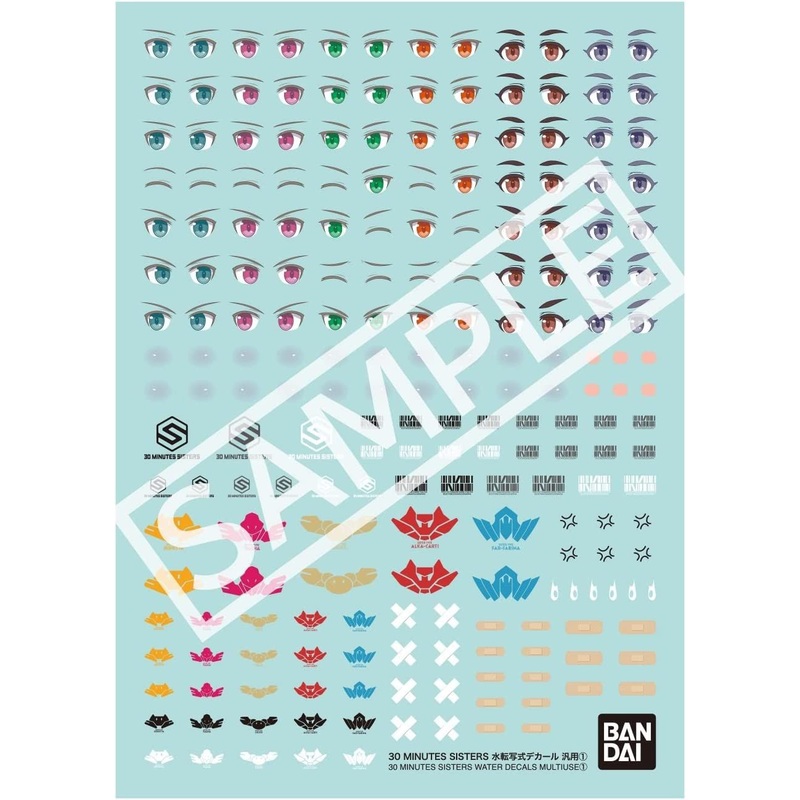 Bandai 30MS (30 MINUTES SISTERS) Water Transfer Decals Universal 1